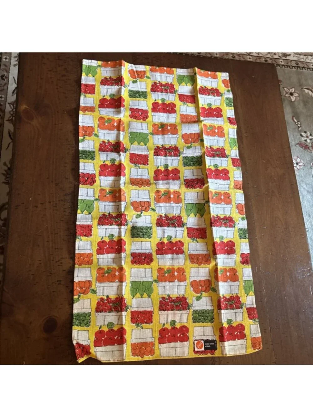 vintage vera neumann towel Kitchen Fashion All Linen Yellow Fruit NOS